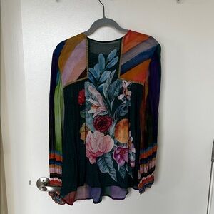 Anthropology Colorful Floral peasant Women's Blouse